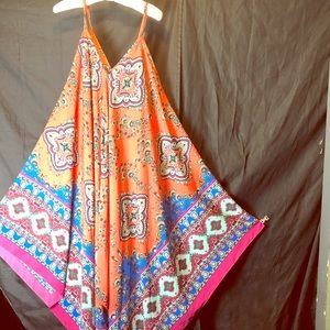 Mid-length, strappy, handkerchief dress